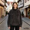 Womens Oversized Faux Leather Jacket In Vintage Streetwear Style PU Material Stand Collar Zipper Front Black Khaki