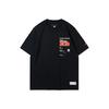 Creative Letter Pattern Print Casual Round Neck Short Sleeve T-Shirt Unisex Tops Black AHSR861-1