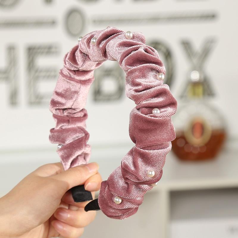 Women's Velvet Hairband Headband Pearl Hair Hoop Bands Accessories