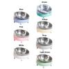 New Stainless Steel Elevated Cat Bowls Tilted Design Easy Clean Pet Feeding Dish Plastic Puppy Feeder Dog Feeding