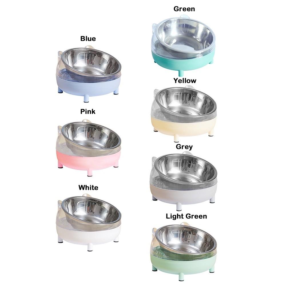 New Stainless Steel Elevated Cat Bowls Tilted Design Easy Clean Pet Feeding Dish Plastic Puppy Feeder Dog Feeding