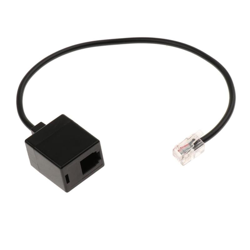 RJ9 4P4C Male Plug To RJ9 Modular Female Connector Handset Adapter Splitter 24.5cm / 9.64 Inch
