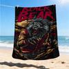 1pc Black Bear Costume Throw Blanket Polyester Fiber, Lightweight Flannel, Soft & Warm, All Season Use for Outdoor, Camping Digital Print
