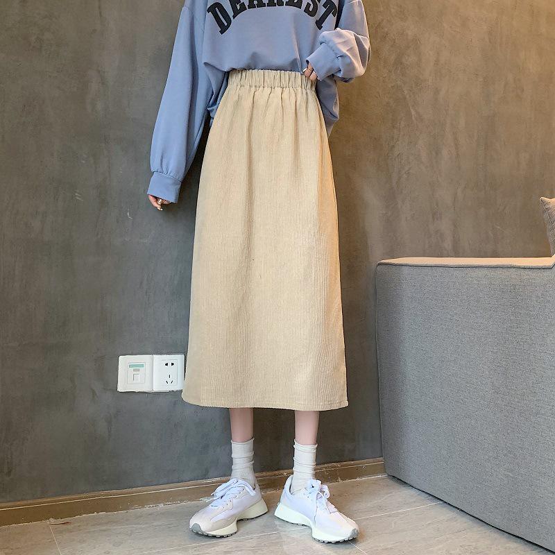 

Комплект миди-юбки, облегающей бедра, из черного вельвета для женщин - Осень/Зима S абрикосовый