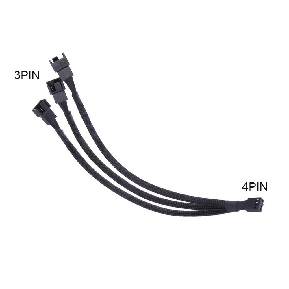 4Pin 1 To 3 Power Splitter CPU Cable for PWM Desktop PC Computer Braided Wire Cooling Fan Adapter Cooler Power Cable