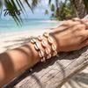 Flexible Rope Bracelets for All Sizes Handmade Seashell Bracelet, Natural Shell Boho Beaded Adjustable Retractable Knot Wristbands Woven String
