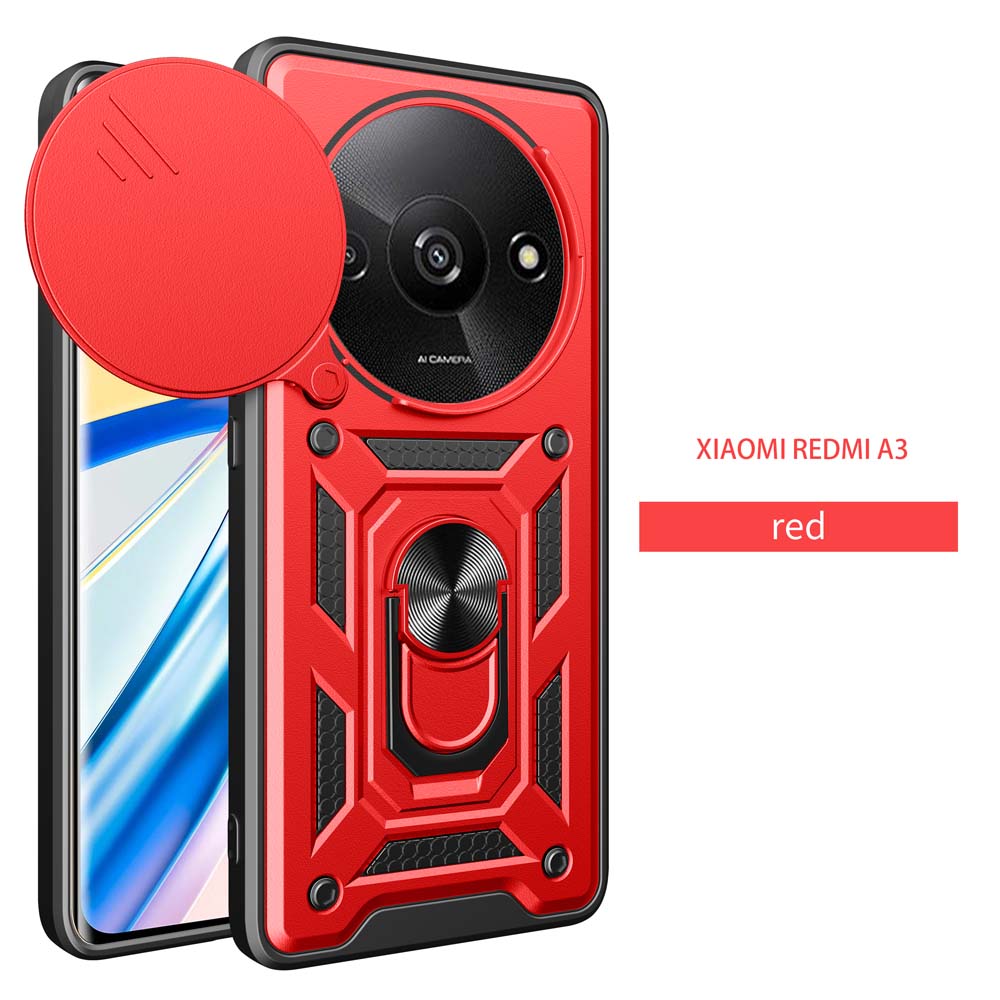 Camera Shockproof Armor Case For Xiaomi Redmi A3 A2 A1 4G Car Magnetic Holder Ring Protect Cover