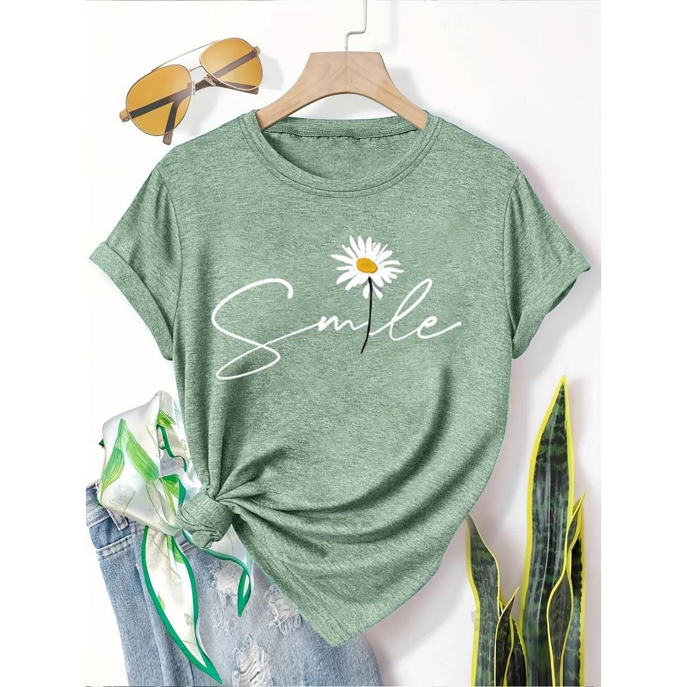 Dandelion Birds Women's Tee - Delicate Graphic, Casual Teal Top