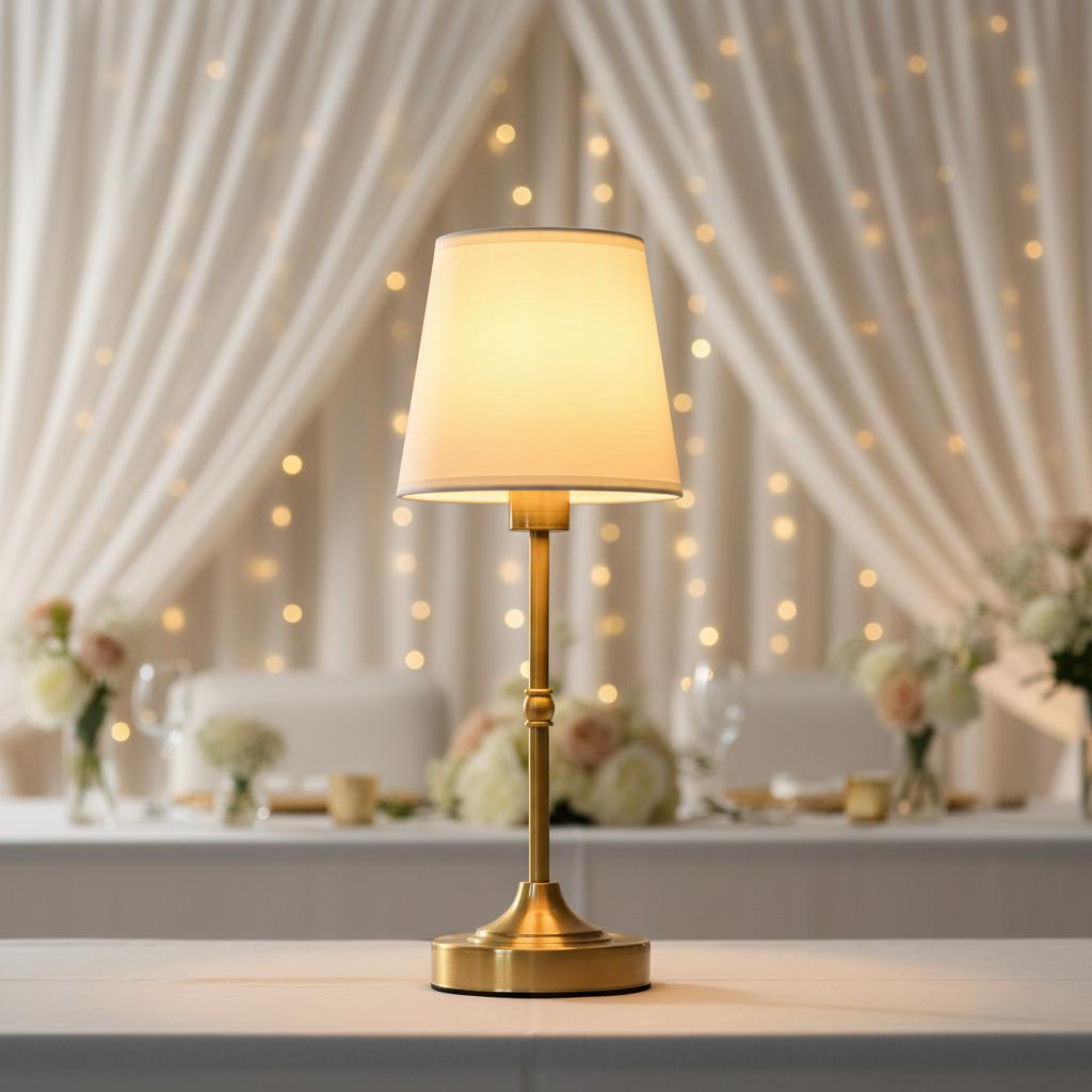 Modern Vintage Farmhouse Iron Wedding Decor Nightstand Hotel Restaurant Bedside Luxury Rechargeable Cordless LED Touch Control