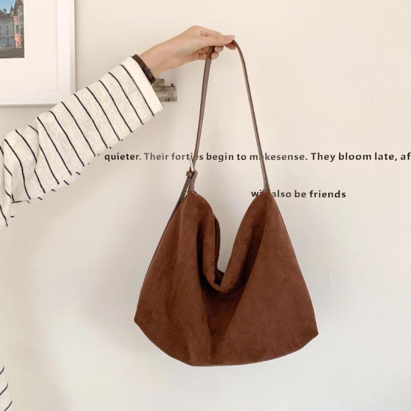 Autumn and winter retro suede bag fashionable versatile commuter tote women's bag niche suede shoulder bag women