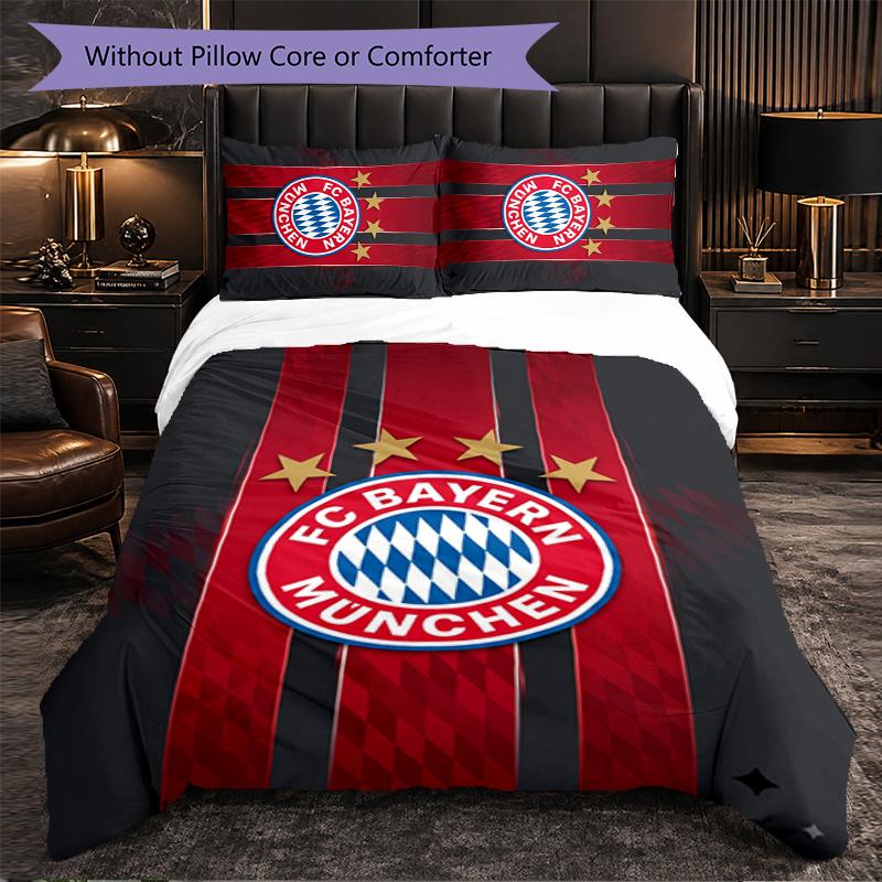 Biancheria da letto a tema Bayern Monaco Set 3 Pezzi Copripiumino Biancheria da letto decorativa per stanza di adolescenti Decorazione per la casa