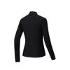 Anta Outdoor Series Comfortable Casual Versatile Slim Fit Base Layer Half-Zip Fleece Long Sleeve Women Tops Basic-Black 962546401-4