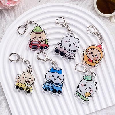 Animekaraktärer Chiikawa Kawaii Akryl Bilnyckelring Tillbehör Väskberlock Kreativ Ryggsäckshänge Nyckelring Presenter Till Vänner