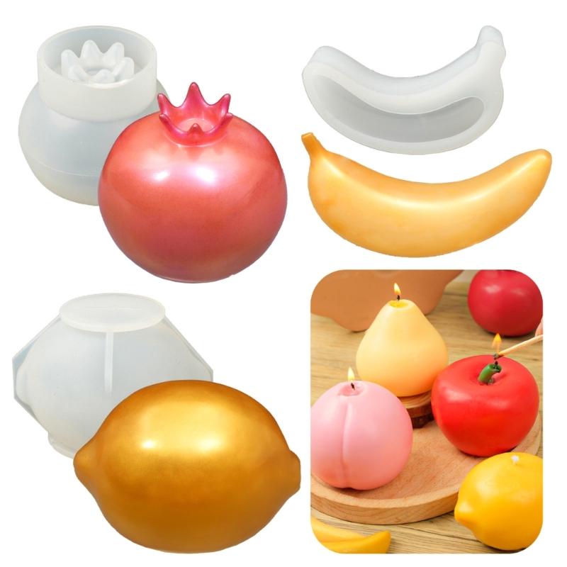 Fruit Themed Silicone Candle Molds for Epoxy Resin Handmade Candle Soap Fondant Candy Cake Molds Chocolate Molds