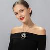 Popular Necklace Geometric Double Ring Short Pendant Sweater Chain Environmentally Friendly