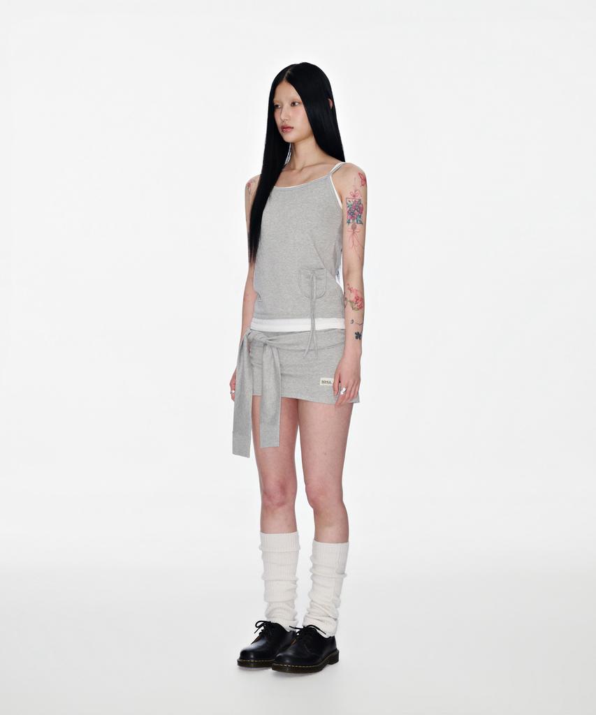 Soheul S Tie-Waist Skirt (Gray)
