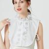 White Elegant High Collar Ruffle Detachable Pleated Fake Shirt Collar Half Shirt Blouse Collar For Women Girl Sweater Supplies