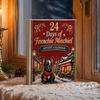 Accessoires de Sac à Clés Décoratifs Bouledogue Français Acrylique 2D Calendrier de l'Avent de Noël, Boîte Surprenante Ornement Ensemble de Décorations Suspendues, Mignon Noël