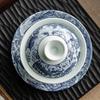 140ml Chiński Niebiesko-Biały Porcelanowy Gaiwan Filiżanka do herbaty Ręcznie malowana Ceramiczna Miseczka na herbatę Domowa Miseczka na herbatę Przenośne Naczynia do herbaty
