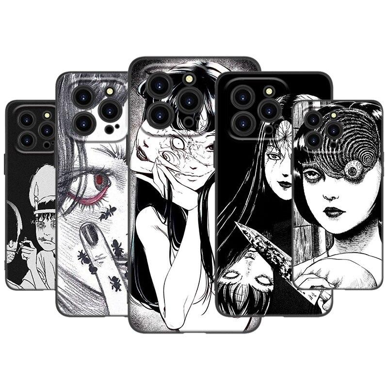 

Japanese Horror Manga Phone Case For Apple iPhone 12 13 Mini 11 Pro XS Max XR X 6 6S 7 8 Plus SE 2020 5 5S Soft TPU Black Cover