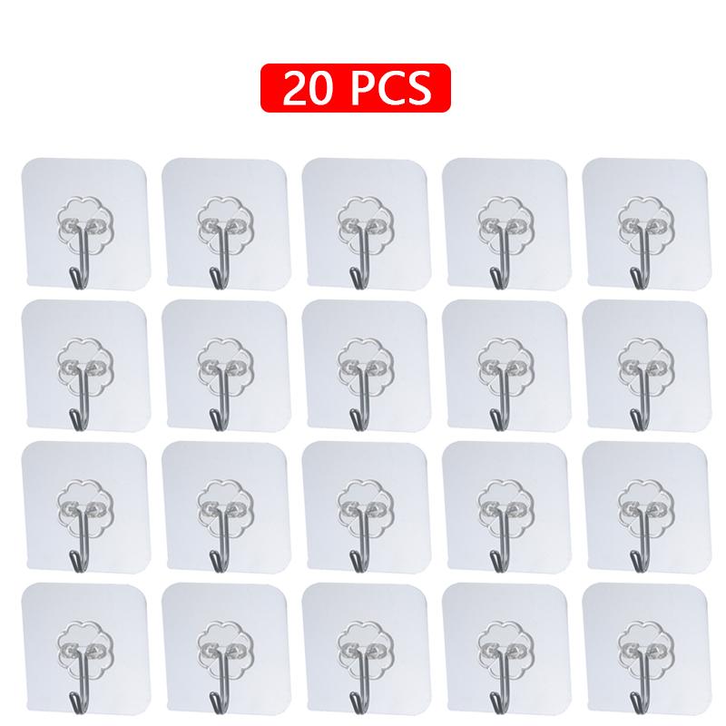 10/20 Pcs Hooks Transparent Strong Self Adhesive Door Wall Hangers Hooks Suction Heavy Load Rack Cup Sucker for Kitchen Bathroom