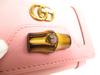 Authentic GUCCI Double G Bamboo Pink Leather 6 Pics Key Chain #a611 Refurbished