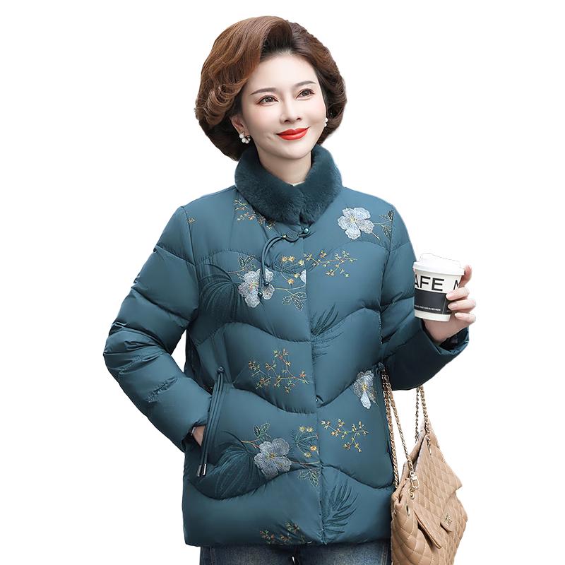 

Женский новый китайский пуховик Xuezhongfei с вышивкой и меховым воротником 2XL