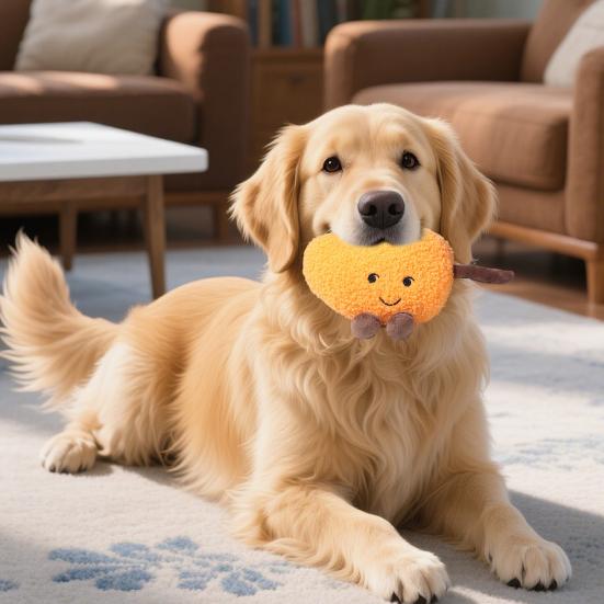 Plush Fruit Dog Toy Bite Resistant Squeaky Chew Avocado Mango Watermelon Pineapple Plushie Boredom Stress Relief Dog Teething Interactive