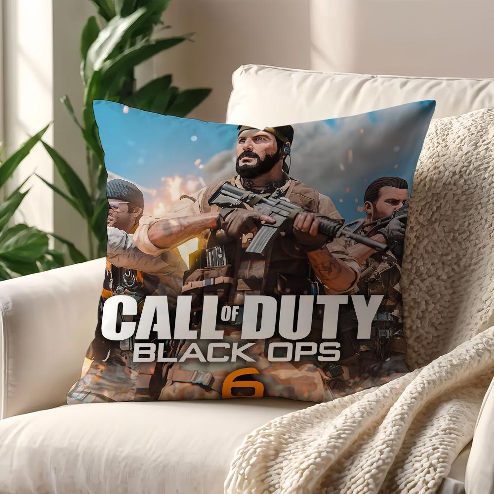 Game C-Call of D-Duty Black Ops 6 Cushion Cover Pillow Case Pillowcase Soft Skin Friendly & Comfortable with a Hidden Zipper
