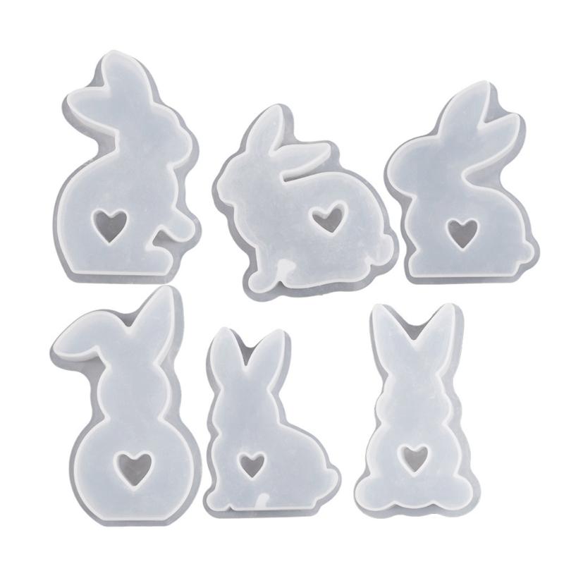 3D Heart Rabbit Silicone Mold DIY Animal Aromatherapy Candle Gypsum Soap Mold Home Decorations Exploy Resin Molud Craft