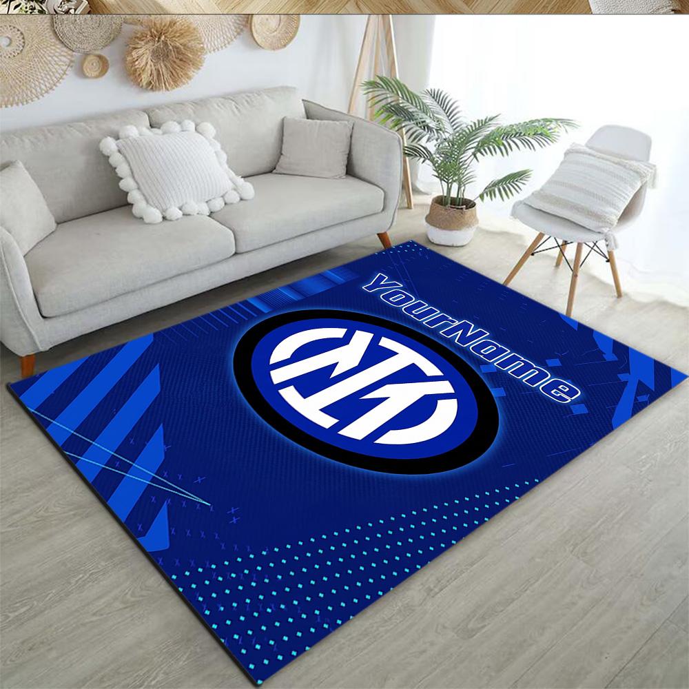 Inter Milan Personalized Text Carpet Design for Hallway Foyer Living Rooms Bedrooms Anti-slip Rug Office home decor