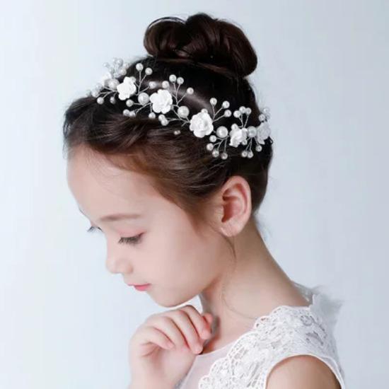 New Trendy Flower Hair Jewelry Gold Pearl Handmade Bridal Wedding Headband Rhinestone Hairband Women Hair Accessories Ornaments