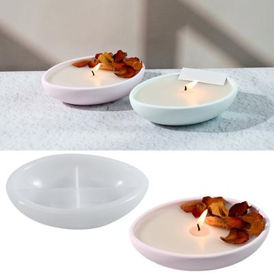 Multi Purpose Silicone Hemisphere Boat Candle Holder Mold for Candle Cups Succulent Pots and Plaster Crafting