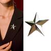 Stylish Star Shape Shape Breastpin Metal Brooch Five Pointed Star Badge Jewelry Fashion Accessory for Clothing and Bags