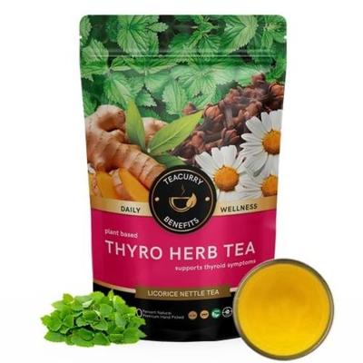 TEACURRY Thyro Herbal Tea (15 Pyramid Tea Bags) - Thyroid Tea - Helps In Balancing TSH, T3, T4 Levels Manage Weight | 100% Natural Tea