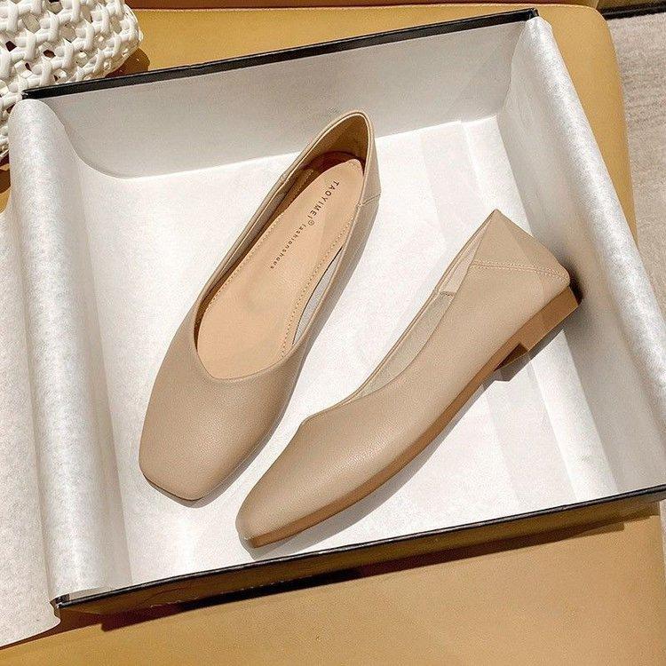 Square Head Doudou Shoes Women's 2025 Autumn New Single Shoes Flat Sole Soft Sole Non-slip Comfortable Shallow Mouth Mother Shoes Maternity Shoes