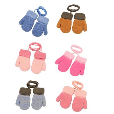 Fleece Lined Gloves Kids Toddlers Knitted Glove Fuzzy Fleece Mittens Full FInger Winter Outdoor Gloves for Toddler