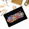 Teacher Flower Print Pencil Case Travel Makeup Bag School Stationery Supplies Storage Bags Wash Pouch Cosmetic Bags Teacher Gift