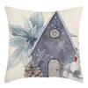 Weihnachtsmann Leinenkissen Wohnzimmer Cartoon Elch Geschenk Dekoration Sofa Rücken Print Kissenbezug