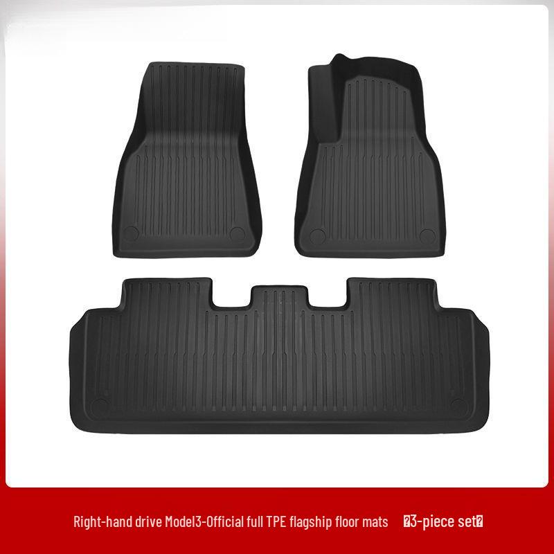 Right-Hand Drive Tesla Model Y/3 Refresh Foot Pad Carpet for Hong Kong - Front & Rear Trunk