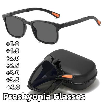 2026 Neue tragbare faltbare Lesebrille für Presbyopie mit UV-Schutz, hochauflösend, Anti-Blaulicht +1,0 bis +4,0