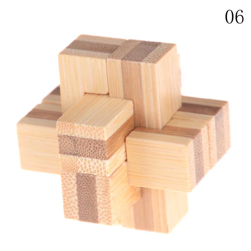 Iq Brain Teaser Kong Ming Lock Wooden Interlocking Burr 3D Puzzles Game Toy Gift