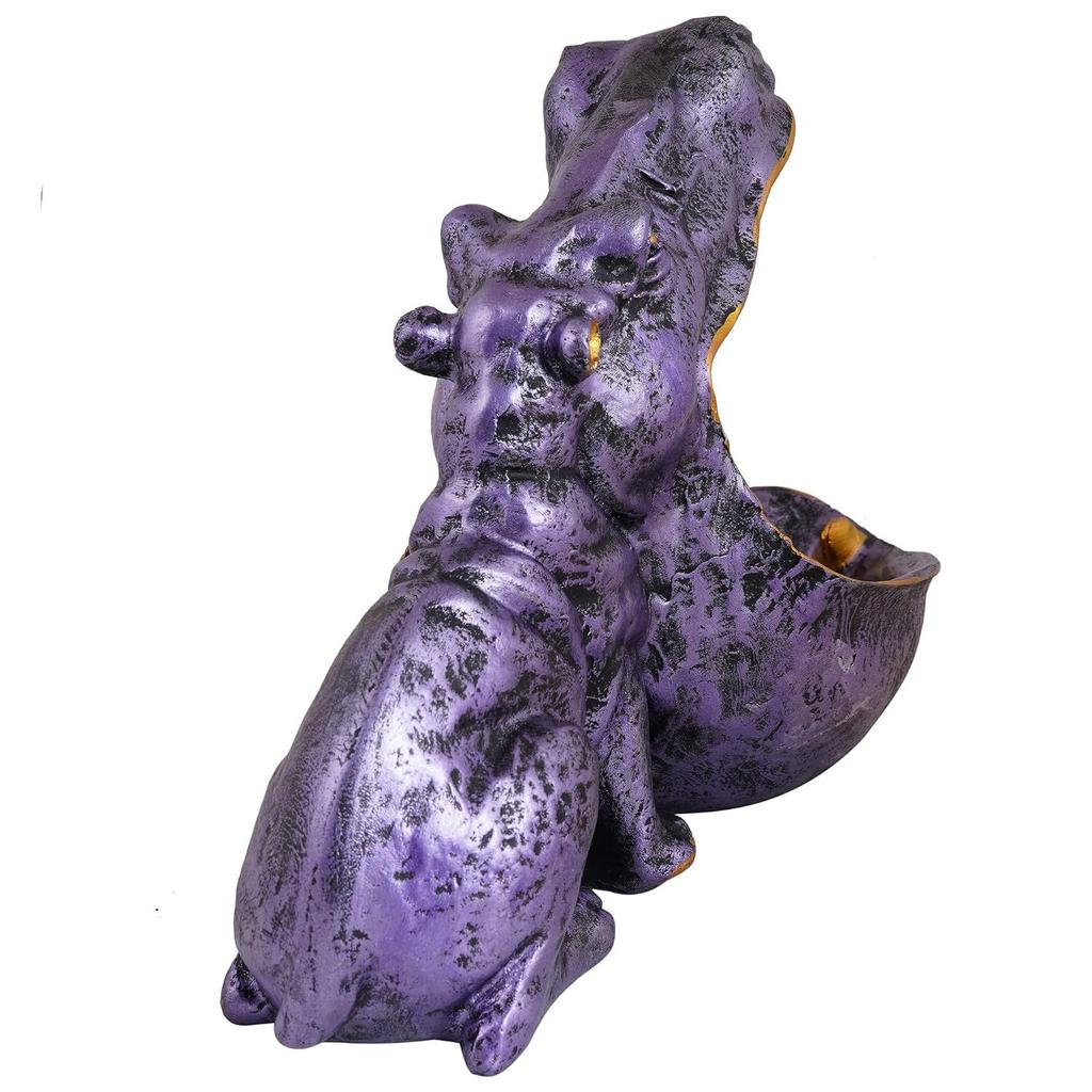 Hippopotamus Showpiece for Home Decor Showpiece|Hippo Showpiece for Home Decorative Showpiece (Hippo Purple), 10x7 cm