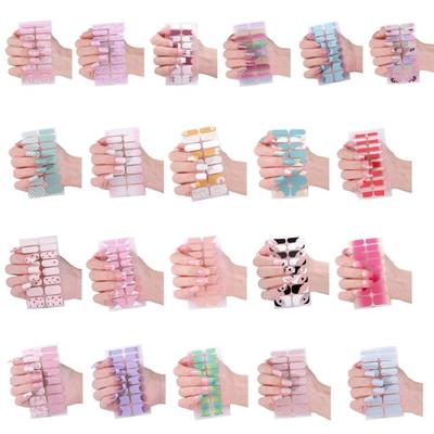 French Tip Gele Nagelstreifen Nagellack Wraps Glitzernde Gele Nagelaufkleber Maniküre Zubehör Nagelkunst Dekoration