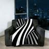 Black and White Twisted Stripes Blanket Super Warm Comfortable Plush Throw Blanket Child Home Sofa Bedroom Gift