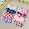 Kawaii Check Pattern Heart Flatback Resin Cabochon Scrapbook DIY Valentines Craft Decoration Accessories