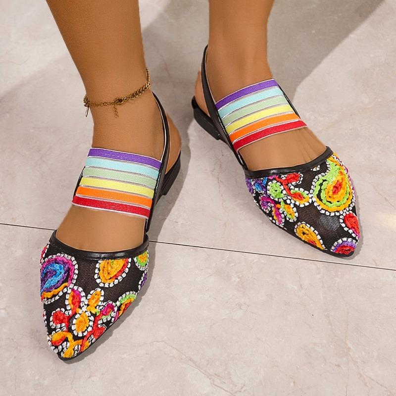 Large Size Sandals Women's 2025 Summer New Mesh Casual and Versatile Color Flat Sandals