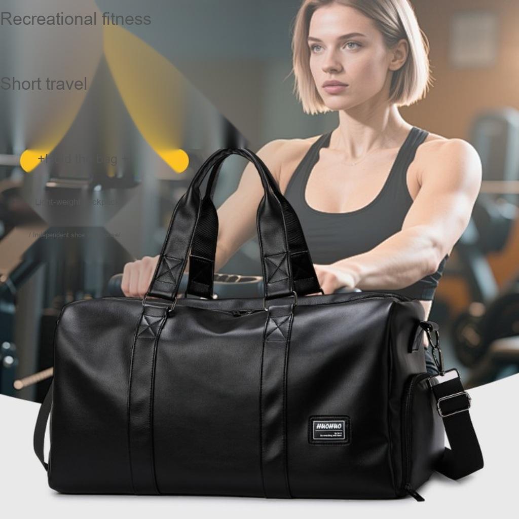Travel Bag Unisex PU Large Capacity Adjustable Strap Travel Gym