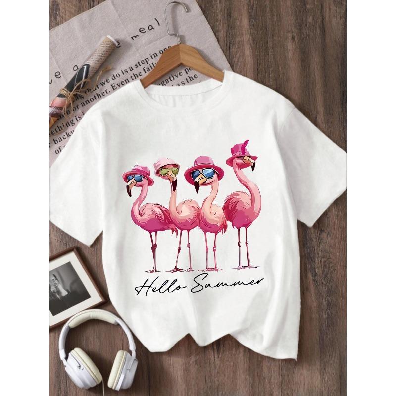 European sizes Girls  Round Neck Printed T-Shirt 110