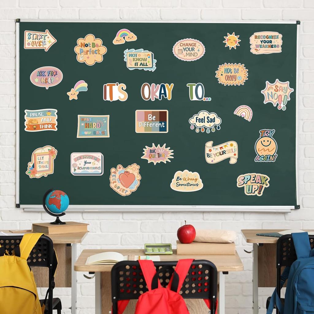 Yewfold Boho Mental Health Bulletin Board Decorations Set, It's Okay To Therapy Office Decor, Affirmation Station Classroom Decor for Teachers School